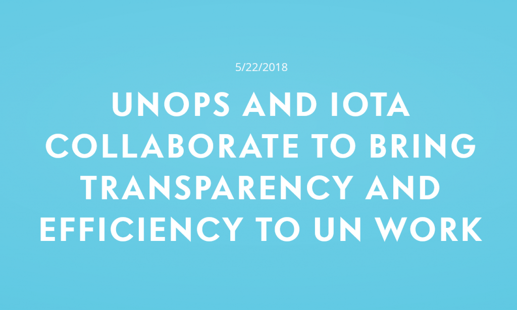 UNOPがIOTAとの提携を発表